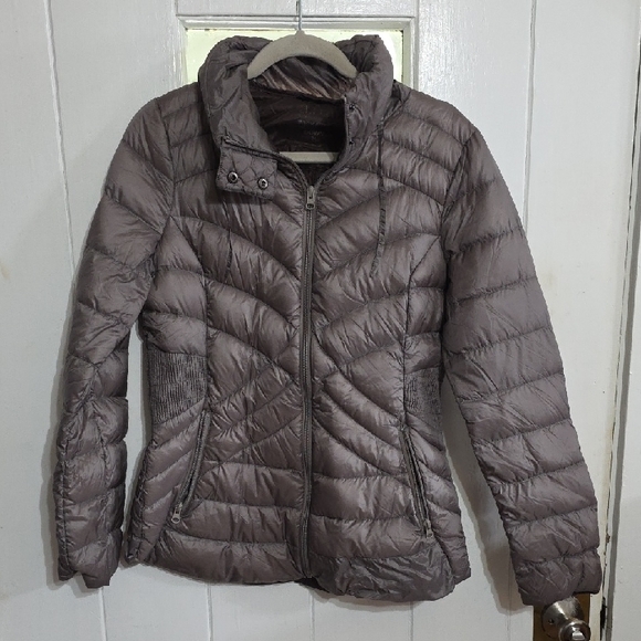 ANA-A New Approach Womens Packable Down Jacket Gray Quilted Pockets Sz M *READ* - Picture 1 of 15